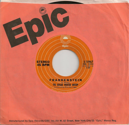 The Edgar Winter Group : Frankenstein (7", Single, RP, Styrene, Pit)