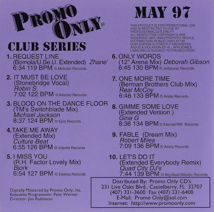 Various : Promo Only (Club Series May 97) (CD, Comp, Promo)
