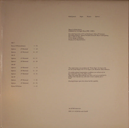 Keith Jarrett : Hymns Spheres (2xLP, Album)