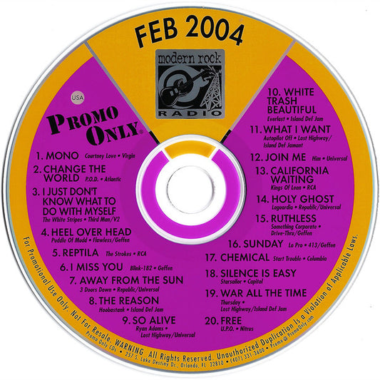 Various : Promo Only Modern Rock Radio: February 04 (CD, Comp, Promo)