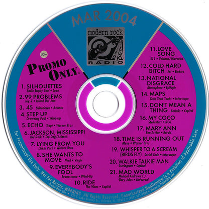 Various : Promo Only Modern Rock Radio: March 04 (CD, Comp, Promo)