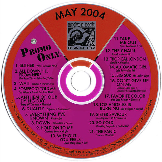 Various : Promo Only Modern Rock Radio: May 2004 (CD, Comp, Promo)