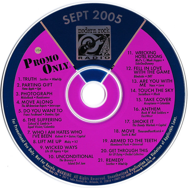 Various : Promo Only Modern Rock Radio: September 2005 (CD, Comp, Promo)