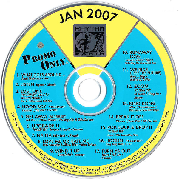 Various : Promo Only Rhythm Radio: January 2007 (CD, Comp, Promo)