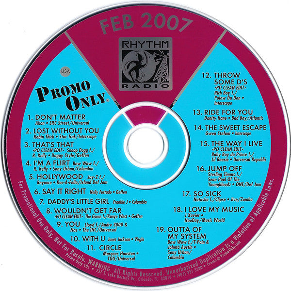 Various : Promo Only Rhythm Radio: February 2007 (CD, Comp, Promo)
