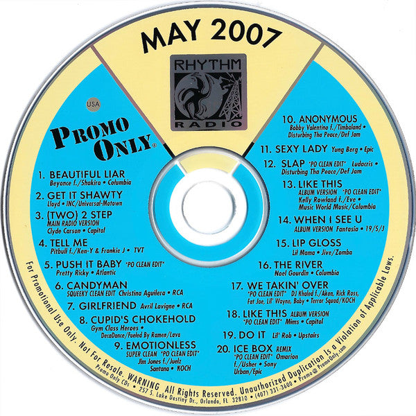 Various : Promo Only Rhythm Radio: May 2007 (CD, Comp, Promo)