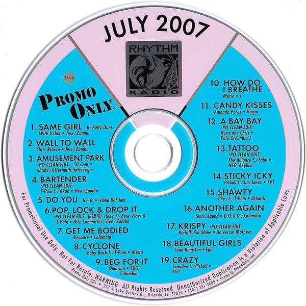 Various : Promo Only Rhythm Radio: July 2007 (CD, Comp, Promo)