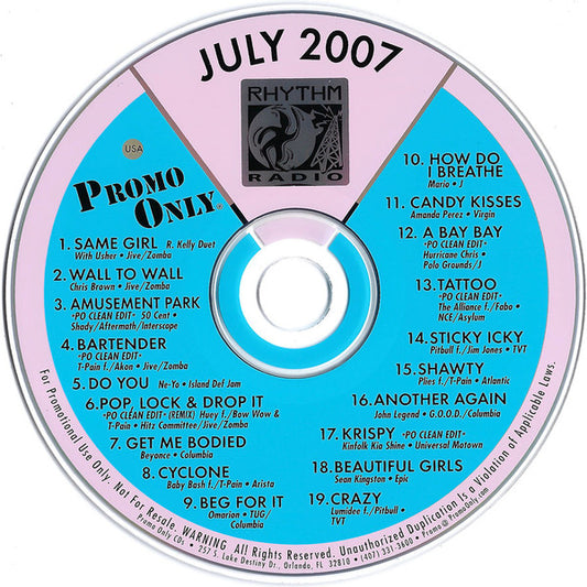 Various : Promo Only Rhythm Radio: July 2007 (CD, Comp, Promo)