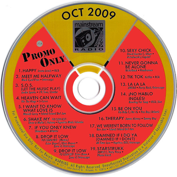 Various : Promo Only Mainstream Radio: October 2009 (CD, Comp, Promo)