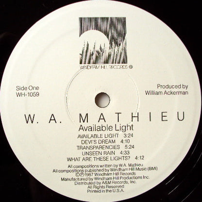 Allaudin Mathieu : Available Light (LP, Album, All)
