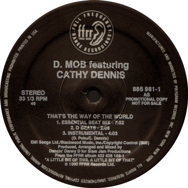 D Mob Featuring Cathy Dennis : That's The Way Of The World (12", Promo)