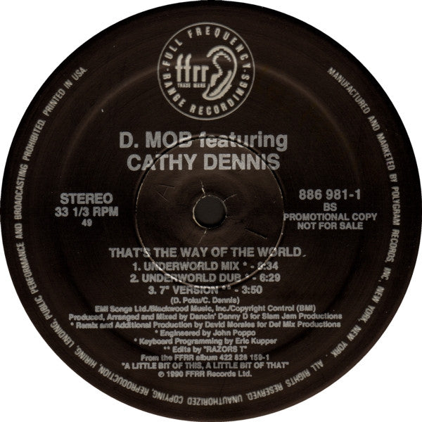 D Mob Featuring Cathy Dennis : That's The Way Of The World (12", Promo)
