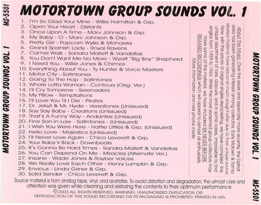 Various : Motortown Group Sounds Vol. 1 (CDr, Comp)