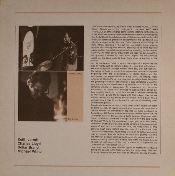 Keith Jarrett, Charles Lloyd, Dollar Brand, Michael White (2) : Europa Jazz (LP, Comp)