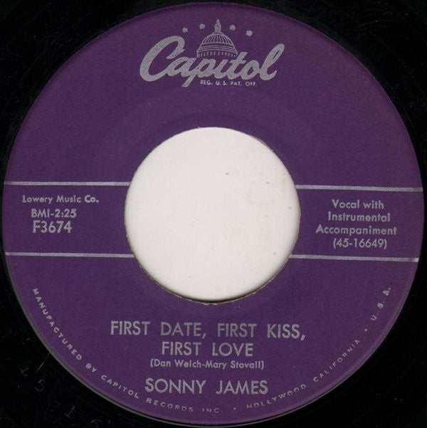 Sonny James : First Date, First Kiss, First Love (7")