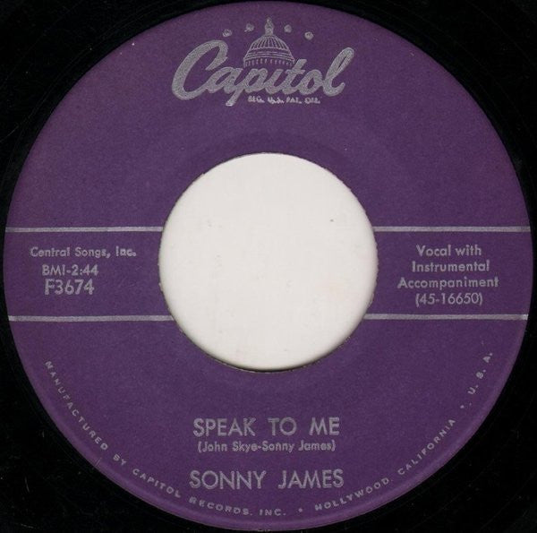 Sonny James : First Date, First Kiss, First Love (7")