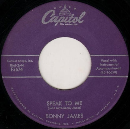 Sonny James : First Date, First Kiss, First Love (7")