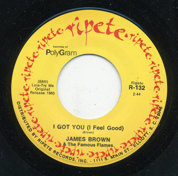 James Brown & The Famous Flames : I Got You (I Feel Good) / Cold Sweat (7", RE)