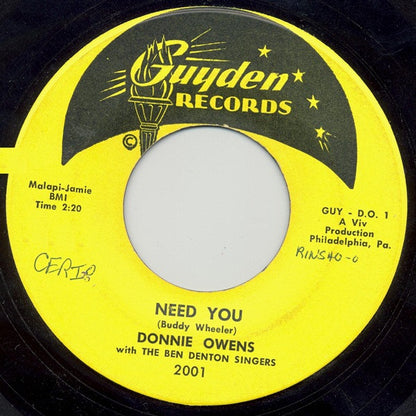 Donnie Owens : Need You (7", Single)