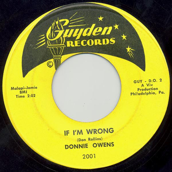 Donnie Owens : Need You (7", Single)