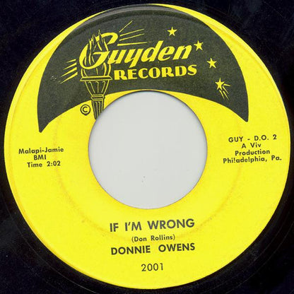 Donnie Owens : Need You (7", Single)