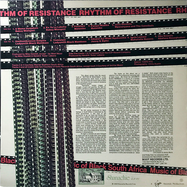Various : Rhythm Of Resistance - Music Of Black South Africa (LP, Comp)