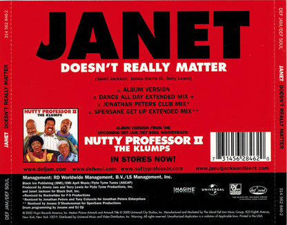 Janet Jackson : Doesn't Really Matter (CD, Single)