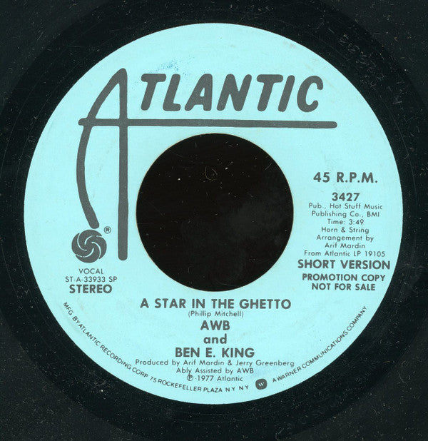 Average White Band And Ben E. King : A Star In The Ghetto (7", Single, Promo, SP,)