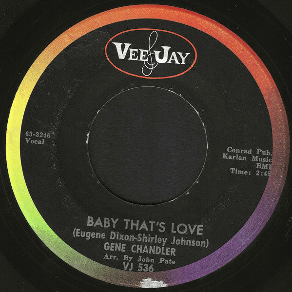 Gene Chandler : Baby That's Love / Man's Temptation (7")