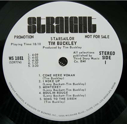 Tim Buckley : Starsailor (LP, Album, Promo)