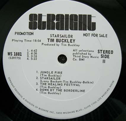 Tim Buckley : Starsailor (LP, Album, Promo)