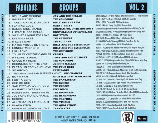 Various : Fabulous Groups Vol. 2 - A Compilation Of The Rarest (CD, Comp)