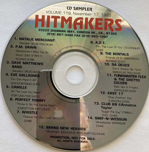 Various : Hitmakers Top 40 CD Sampler Volume 119 November 17, 1995 (CD, Promo, Smplr)