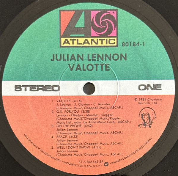 Julian Lennon : Valotte (LP, Album, SP )