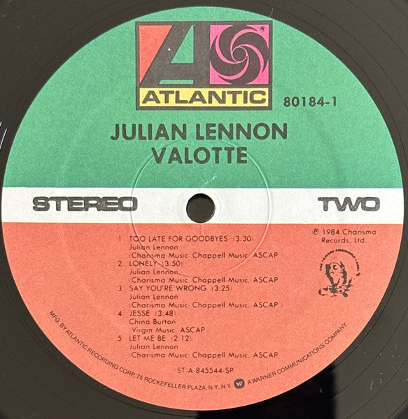 Julian Lennon : Valotte (LP, Album, SP )