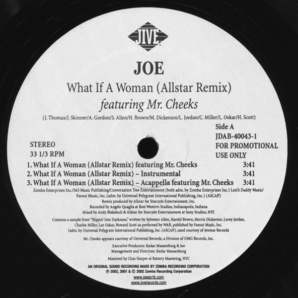 Joe : What If A Woman (Allstar Remix) (12")