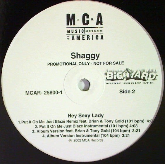 Shaggy : Hey Sexy Lady (12", Promo)