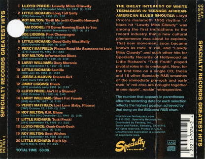 Various : Specialty Records Greatest Hits (CD, Album, Comp, Promo)