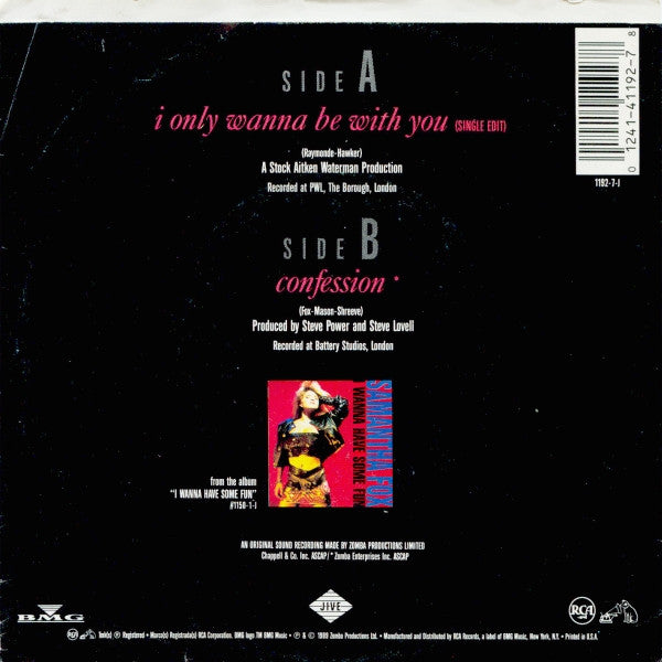 Samantha Fox : I Only Wanna Be With You (7", Single)
