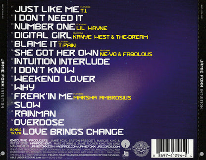 Jamie Foxx : Intuition (CD, Album, Arv)