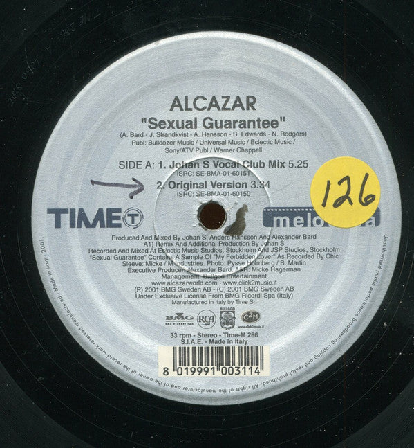 Alcazar : Sexual Guarantee (12")