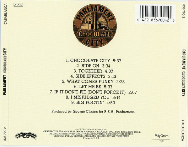 Parliament : Chocolate City (CD, Album, RE)