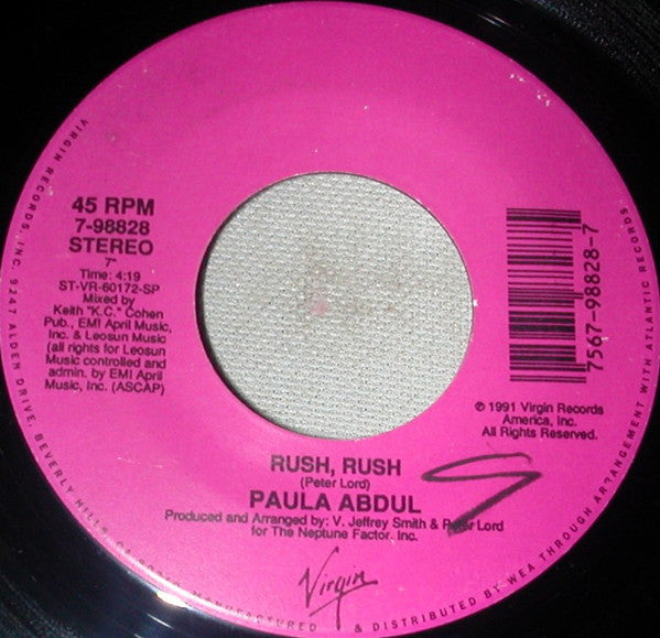 Paula Abdul : Rush Rush (7", Single)