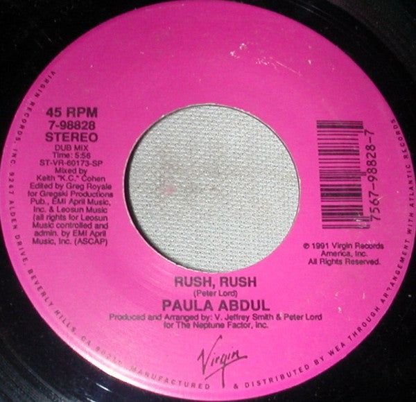 Paula Abdul : Rush Rush (7", Single)