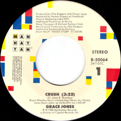 Grace Jones : Crush / White Collar Crime (7")