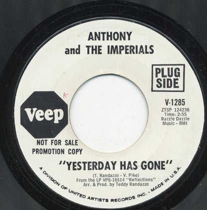 Little Anthony & The Imperials : Yesterday Has Gone (7", Promo)