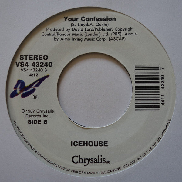 Icehouse : My Obsession (7", Single, Styrene)