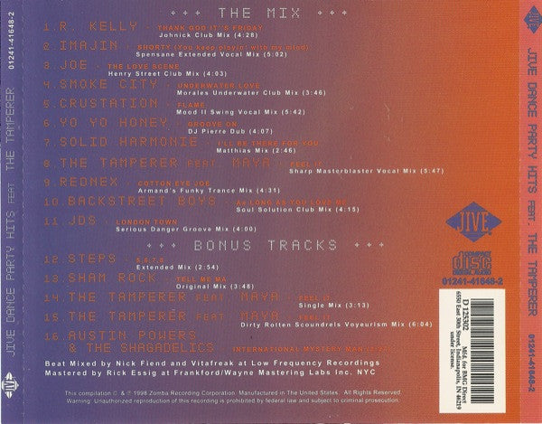Various : Jive Dance Party Hits (CD, Comp, Club, P/Mixed)