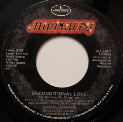 Donna Summer : Unconditional Love (7", Styrene, 54 )