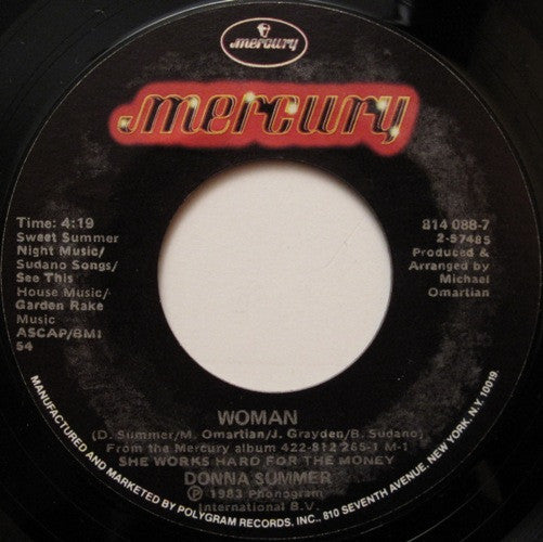 Donna Summer : Unconditional Love (7", Styrene, 54 )